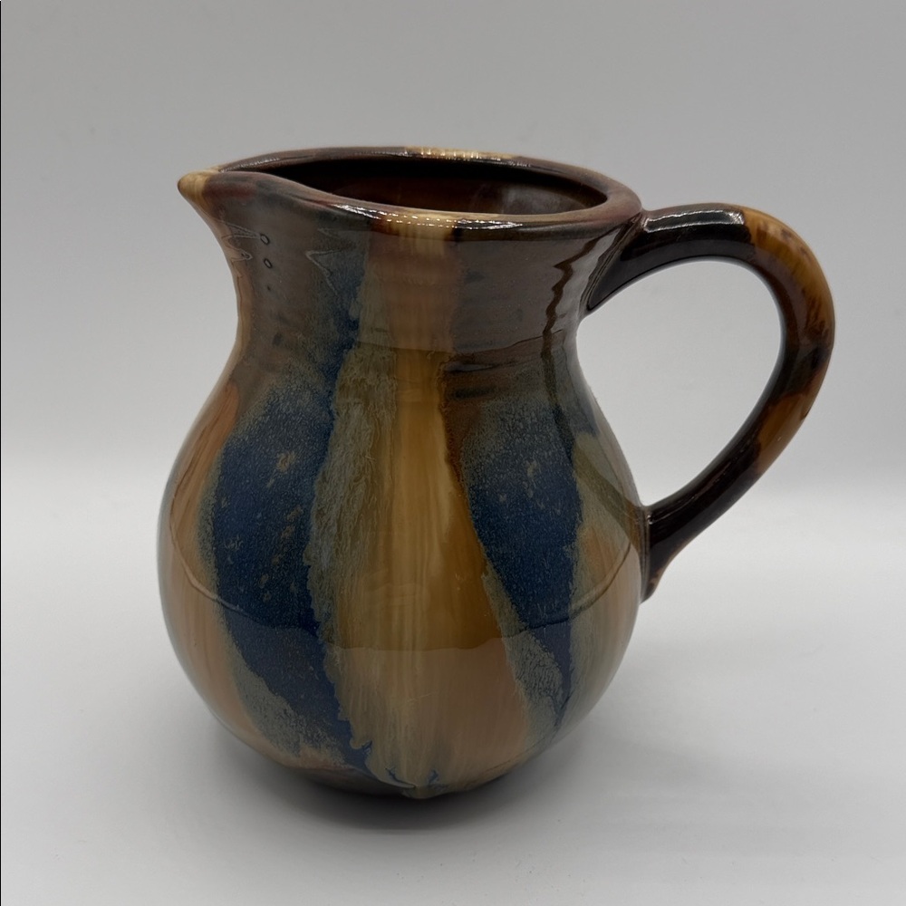 Handcrafted Ceramic Pitcher - Blue and Brown